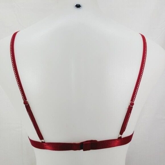 * Avidlove small bra garter set floral lace sexy set bow detail burgendy c… - Picture 10 of 11